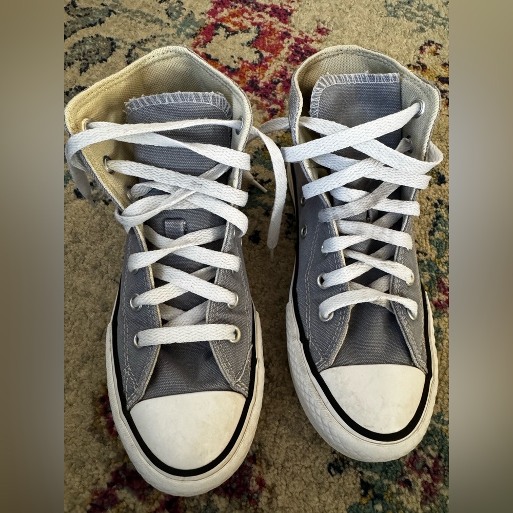 Blue High-Top Platform Chuck Taylor’s